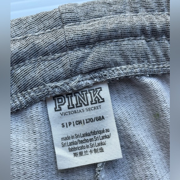 PINK Grey w/black pinstripe Legging/Joggers, Zipper Pockets & Ankle, Size Small - Picture 5 of 11